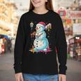 Christmas Baseball Snowman Drip For Boys Men Girls Women Youth Long Sleeve Tee