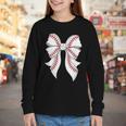 Cute Baseball Coquette Bow For Women Girls Baseball Mama Mom Youth Long Sleeve Tee Cute Baseball Coquette Bow For Women Girls Baseball Mama Mom Youth Long Sleeve Tee