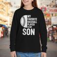 Cute Favorite Baseball Player Is My Son Women Men Youth Long Sleeve Tee Cute Favorite Baseball Player Is My Son Women Men Youth Long Sleeve Tee