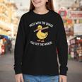 Duck And Baseball Bat Mess With The Quack You Get Whack Youth Long Sleeve Tee