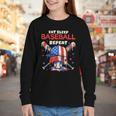 Eat Sleep Baseball Repeat Ice Cream Drip Crossed Bats Youth Long Sleeve Tee