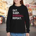 Eat Sleep Baseball Repeat Baseball Player Youth Long Sleeve Tee Eat Sleep Baseball Repeat Baseball Player Youth Long Sleeve Tee