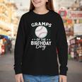 Gramps Of The Birthday Boy Baseball Player Birthday Youth Long Sleeve Tee