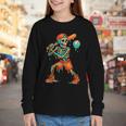 Halloween Baseball Skeleton Ice Cream Drip Baseball Boys Kid Youth Long Sleeve Tee