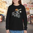 Halloween Boys Batting Skeleton Baseball Youth Long Sleeve Tee Halloween Boys Batting Skeleton Baseball Youth Long Sleeve Tee