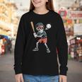 Halloween Skeleton Playing Baseball 67 Six Seven Meme Youth Long Sleeve Tee Halloween Skeleton Playing Baseball 67 Six Seven Meme Youth Long Sleeve Tee