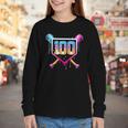 Happy 100 Days Of School Baseball Drip 100th Day Of School Youth Long Sleeve Tee Happy 100 Days Of School Baseball Drip 100th Day Of School Youth Long Sleeve Tee
