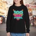 Happy 100 Days Of School Costume Baseball Drip Ice Cream Youth Long Sleeve Tee Happy 100 Days Of School Costume Baseball Drip Ice Cream Youth Long Sleeve Tee