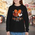 Happy Valentines Day Basketball Baseball Football Boys Youth Long Sleeve Tee