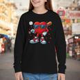 Heart Love Baseball Valentine Outfit Men Boy Youth Long Sleeve Tee