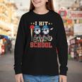 I Hit 100 Days Of School Baseball Kids Boy Teacher 100th Day Youth Long Sleeve Tee I Hit 100 Days Of School Baseball Kids Boy Teacher 100th Day Youth Long Sleeve Tee