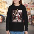 Ho Ho Home Run Baseball Christmas Holiday Sports Santa Youth Long Sleeve Tee Ho Ho Home Run Baseball Christmas Holiday Sports Santa Youth Long Sleeve Tee