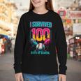 HUGvyn I Survived 100 Days Baseball Teacher Ice Cream Drip Youth Long Sleeve Tee HUGvyn I Survived 100 Days Baseball Teacher Ice Cream Drip Youth Long Sleeve Tee