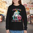 HUGvyn I Survived 100 Days Of School Baseball 6 7 Ice Cream Youth Long Sleeve Tee