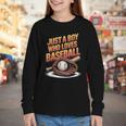 Just A Boy Who Loves Baseball Player Kids Youth Long Sleeve Tee Just A Boy Who Loves Baseball Player Kids Youth Long Sleeve Tee