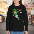 Leprechaun Play Baseball St Patrick's Day Men Kid Boys Youth Long Sleeve Tee