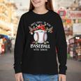 Most Likely To Play Baseball With Santa Christmas Xmas Youth Long Sleeve Tee