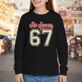 Number 67 Meme Six Seven Baseball Style Kids Boy Teen Youth Long Sleeve Tee