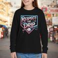 Respect The Drip Baseball Player Youth Long Sleeve Tee Respect The Drip Baseball Player Youth Long Sleeve Tee