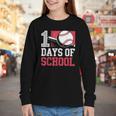 Retro 100 Days Of School Baseball Teacher Student 100 Days Youth Long Sleeve Tee