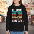 Retro Hit Hard Run Fast Turn Left Baseball Lover Youth Long Sleeve Tee Retro Hit Hard Run Fast Turn Left Baseball Lover Youth Long Sleeve Tee