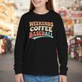 Weekends Coffee Baseball Retro Vibes Youth Long Sleeve Tee Weekends Coffee Baseball Retro Vibes Youth Long Sleeve Tee
