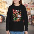 Santa Baseball Football Soccer Pajamas Ho Ho Christmas Xmas Youth Long Sleeve Tee