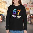 Six Seven Ice Cream Drip Cool Meme 67 Number Baseball Youth Long Sleeve Tee Six Seven Ice Cream Drip Cool Meme 67 Number Baseball Youth Long Sleeve Tee