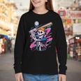 Skeleton Baseball Drip Boy Youth Dripping Baseball Halloween Youth Long Sleeve Tee Skeleton Baseball Drip Boy Youth Dripping Baseball Halloween Youth Long Sleeve Tee