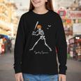 Spooky Season Skeleton Baseball Player Halloween Batter Youth Long Sleeve Tee Spooky Season Skeleton Baseball Player Halloween Batter Youth Long Sleeve Tee