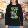 Spooky Zombie Respect The Drip Baseball Halloween Youth Long Sleeve Tee Spooky Zombie Respect The Drip Baseball Halloween Youth Long Sleeve Tee