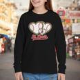 St Louis Leopard Heart Baseball Batter Boys Fan Youth Long Sleeve Tee