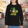 St Patrick’s Day Baseball Shamrock Player Youth Long Sleeve Tee