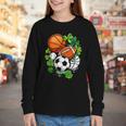 St Patricks Day Shamrock Basketball Baseball Football Soccer Youth Long Sleeve Tee