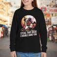 Steal That Base I Double Dare You Baseball Catcher Youth Long Sleeve Tee Steal That Base I Double Dare You Baseball Catcher Youth Long Sleeve Tee