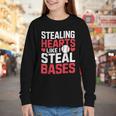Stealing Hearts Like I Steal Bases Cute Baseball Kids Youth Long Sleeve Tee Stealing Hearts Like I Steal Bases Cute Baseball Kids Youth Long Sleeve Tee