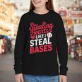 Stealing Hearts Like I Steal Bases Cute Baseball Valentine Youth Long Sleeve Tee Stealing Hearts Like I Steal Bases Cute Baseball Valentine Youth Long Sleeve Tee