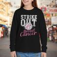 Strike Out Breast Cancer Baseball Warrior Youth Long Sleeve Tee Strike Out Breast Cancer Baseball Warrior Youth Long Sleeve Tee