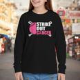 Strike Out Cancer Breast Cancer Awareness Baseball Warrior Youth Long Sleeve Tee