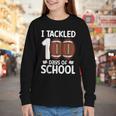 I Tackled 100 Days Of School Baseball Player Kids Teacher Youth Long Sleeve Tee I Tackled 100 Days Of School Baseball Player Kids Teacher Youth Long Sleeve Tee