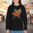 Turkey Baseball Thanksgiving Sports Humor Men Boy Kids Youth Long Sleeve Tee