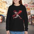 Valentine Baseball Player Drip Youth Long Sleeve Tee