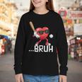 Valentines Bruh Red Heart Playing Baseball Men Boys Kids Youth Long Sleeve Tee Valentines Bruh Red Heart Playing Baseball Men Boys Kids Youth Long Sleeve Tee