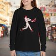 Valentines Day Baseball Batter Silhouette Heart For Men Boys Youth Long Sleeve Tee