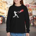 Valentines Day Baseball Batter Silhouette Heart Youth Long Sleeve Tee Valentines Day Baseball Batter Silhouette Heart Youth Long Sleeve Tee