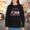 Vintage Humor Baseball Apparel Run I Dare You Youth Long Sleeve Tee Vintage Humor Baseball Apparel Run I Dare You Youth Long Sleeve Tee