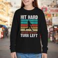 Women's Retro Hit Hard Run Fast Turn Left Baseball Lover Youth Long Sleeve Tee Women's Retro Hit Hard Run Fast Turn Left Baseball Lover Youth Long Sleeve Tee