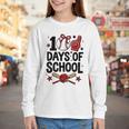 100 Days Of School Coquette Bow Baseball 100th Day Girl Kid Youth Long Sleeve Tee