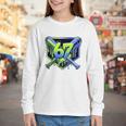 Awesome 67 Baseball Drip Effect Baseball 6-7 Meme Graphic Premium Tri-Blend Youth Long Sleeve Tee