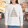 Baseball Christmas Tree Light Xmas Tees Boys Kids Men Youth Long Sleeve Tee